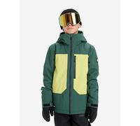 Giacca con cappuccio Quiksilver Ambition 20K verde scuro giallo per bambini - 14