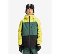 Giacca con cappuccio Quiksilver Side Hit Block gialla verde nera per bambini - 12