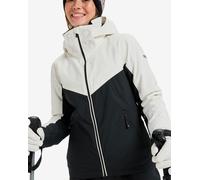 Giacca con cappuccio Roxy Free Jet Block bianco nero donna - L