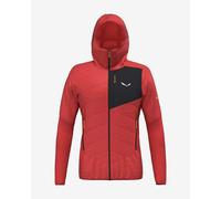 Giacca con cappuccio Salewa Ortles Tirol Wool rosso nero - XL