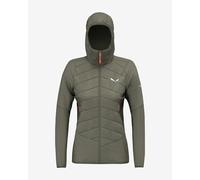 Giacca con cappuccio Salewa Ortles Tirol Wool verde canna donna - 42