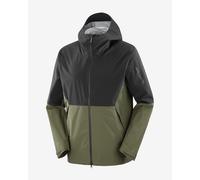 Salomon - Giacca impermeabile e traspirante - Outerpath 2.5L Wp Jkt M Deep Black/Grape Leaf per Uomo - Taglia M - Verde Verde M