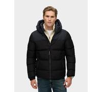 Giacca con cappuccio Superdry Colourblock Puffer nero - L