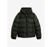 Giacca con cappuccio Superdry Colourblock Puffer verde - S