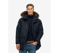 Giacca con cappuccio Superdry Everest Faux Parka blu navy - L