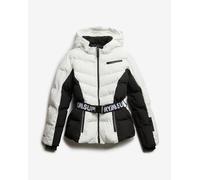 Giacca con cappuccio Superdry Luxe Belted Padded bianco nero donna - S