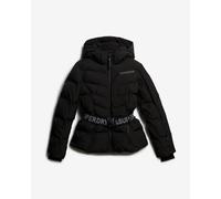 Giacca con cappuccio Superdry Luxe Belted Padded nero donna - XS