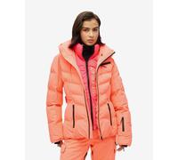 Giacca con cappuccio Superdry Ski Luxe Puffer rosa corallo donna - L