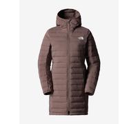 Giacca con cappuccio The North Face Belleview Long Stretch Down marrone donna - XS
