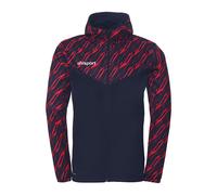uhlsport Progressive 28 Multi Hood - Giacca sportiva da uomo, con cappuccio e colletto alto