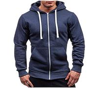Giacca con Cerniera Uomo con Cappuccio Caldo Giacca con Cappuccio Uomo Cardigan con Cappuccio Sportwear Felpa Casuale Felpa con Cappuccio a Maniche Lunghe con Cerniera Felpa con Tasca Felpa, Marina