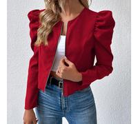 Giacca con maniche a gigot con zip, per abbigliamento da donna per Capodanno, autunno e inverno L,M,S,XL,XSNataleTessuto
