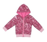 Giacca con paillettes per bambini e bambine, con brillantini, rivestimento metallico lucido, spilla glitterata, baseball, per bambini, con paillette, a maniche lunghe, lucida, per ragazzi, Colore