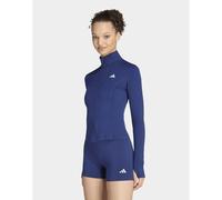 Adidas 3 Stripes Studio Zip-through Full Zip Sweatshirt Blu 2XS Donna