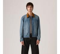 giacca con zip stile Castro con colletto a contrasto Blu XXL Tinta unita