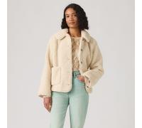 Giacca corta con bottoni in sherpa Beige XS Tinta unita