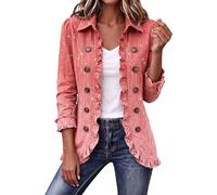 Giacca corta da donna con doppio petto aperto sul davanti con risvolto e | Vintage Colletto Risvolto Stampa Blazer Giacche Breve Caldo Casual Capispalla Raccogliere Autunno Inverno Cardigan Per Il
