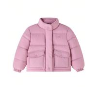 Giacca corta imbottita in piuma per ragazze con tecnologia di riscaldamento a infrarossi per isolamento termico, antivento, impermeabile, antistatica, con collo alto e maniche lunghe, progettata per b