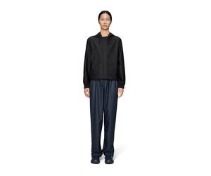 Giacca corta impermeabile con cappuccio, STRING W Nero S Tinta unita