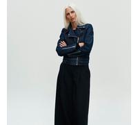 Giacca corta in denim, stile biker Blu 40 (IT) - 36 (FR) Tinta unita
