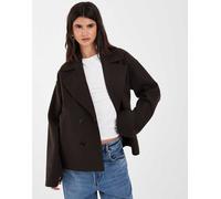 giacca corta oversize in marrone cioccolato 40