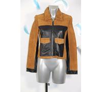 Giacca Corta Pelle Camoscio Ricco Jeans Sebastien Vassallo Taglia 38 Fr Val