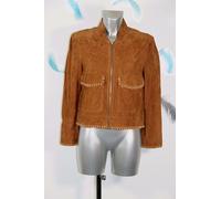 Giacca Corta Pelle Camoscio Vegas Jeans Sebastien Vassallo Taglia 40 Fr / Val