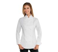 Giacca Cuoca Lady Chef Extralight Super Stretch Bianca a Manica Lunga - ISACCO