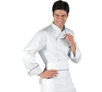 Isacco Giacca cuoco Bilbao - Isacco Bianco+Nero, Bianco+Nero, S, 100% Cotone, Manica Lunga