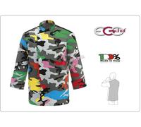 Giacca Cuoco Chef Black Confort Camouflage Air Ego Chef Ravazzolo 2029149A