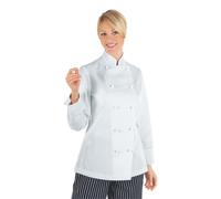 Giacca Cuoco Donna Lady Chef Bianca cotone Isacco a manica lunga