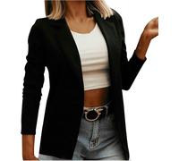 Giacca da Abito Slim da Lavoro Elegante da Donna Giacca da Lavoro a Maniche Lunghe da Ufficio Giacca da Carriera Slim Top Coat Giacca Sportiva alla Moda (Nero,XL)