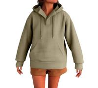 Giacca da allenamento da donna con cappuccio, traspirante, con motivo a nido d'ape, in cotone, con cappuccio, per autunno, a tinta unita, per il tempo libero, verde chiaro, XXXXXL