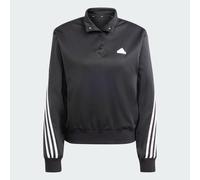 adidas Donna Iconic Wrapping 3-Stripes Snap Track Jacket, Black/White, L
