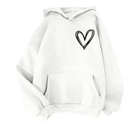 Giacca da allenamento leggera da donna, taglie grandi, sportiva, a maniche lunghe, con cappuccio, con stampa, tinta unita, con cappuccio, alla moda, elegante felpa leggera, bianco, m