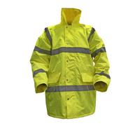 Hi-Vis Giallo Autostrada Giacca Con Trapuntato Fodera - XL - Sealey 806XL Nuovo