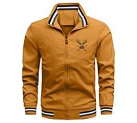 Giacca da aviatore da uomo per il tempo libero, impermeabile, traspirante, softshell jack, giacca antipioggia antivento, con cappuccio rimovibile e tasca con cerniera, giallo., L