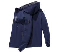 Giacca da aviatore, da uomo, sottile, autunnale, leggera, con colletto alto, da lavoro, casual, con tasche, casual, autunno, inverno, per il tempo libero, da caccia, colore arancione, Bu2, L