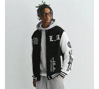 Giacca da baseball a maniche lunghe con stampa semplice da uomo, per uso quotidiano, design, stile urbano, graffiti, color block, adatta agli amici, per l'autunno L,M,S,XL,XS,XXLBlocchi di colore,Lett