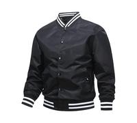 Giacca da Baseball da Uomo, Giacca Uomo Estiva Classica Leggero Jacket Cotone Softshell Sportiva Collo da Baseball Bomber Estivo Comodo Varsity Giubbotto Giacca da Pilota per La Primavera