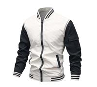 Giacca da Baseball da Uomo, Giubbotto Primavera Uomo Lettera Ricamo Varsity Jacket Vintage Cappotto Unisex Giubbotto da Coppia Autunno Inverno Giacche Uomo Eleganti per Il Tempo Libero