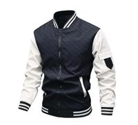 Giacca da Baseball da Uomo, Varsity Jacket a Maniche Lunghe con Stampa Cappotto Monogramma Colorblock Giacca Universitaria Personalizzata Giubbotto Uomo Estivo per La Primavera