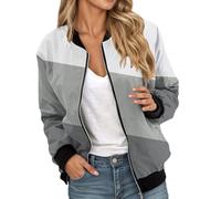Giacca da Baseball, Giacca Primaverile Donna Curvy Elegante Corta da Pilota con Chiusura Lampo Leggera Moto Giubbotto da Coppia Jacket Y2k Giacca Blu Donna per Il Tempo Libero