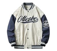 Giacca da Baseball, Giacche Uomo Bomber a Maniche Lunghe con Stampa Cappotto Monogramma Colorblock Giacca Universitaria Personalizzata Giacca Baseball Uomo College per La Primavera