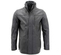 Giacca Da Biker In Pelle Nera Classica E Calda Per Uomo
