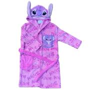 Giacca da camera Angel Bambina vestaglia invernale morbida in coral fleece con cappuccio 3D e ricamo Disney Lilo & Stitch cintura regolabile