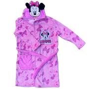 Giacca da camera Minnie Mouse bambina vestaglia invernale morbida in Coral Fleece con cappuccio e ricamo Disney cintura regolabile e tasca laterale