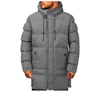 Giacca da Cappotto Invernale da Uomo Cappotto Casual a Maniche Lunghe con Tasca con Cerniera Lampo con Cappuccio Caldo con Cerniera Giaccone da Sci (Grey, XL)