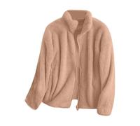 Giacca Da Casa Donna Invernale Giacche In Pile Con Zip Curvy Elegante Giacca Corta Senza Cappuccio Peluche Sherpa Comodo Caldo Cappotto Trekking Casa Giubbino Manica Lunga Moda Autunno Inverno 2025