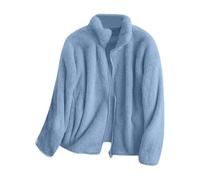 Giacca Da Casa Donna Invernale Giacche In Pile Con Zip Curvy Elegante Giacca Corta Senza Cappuccio Peluche Sherpa Comodo Caldo Cappotto Trekking Casa Giubbino Manica Lunga Moda Autunno Inverno 2025
